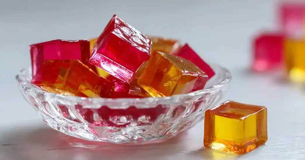 Colorful gelatin cubes illustrating the Gelatin Trick